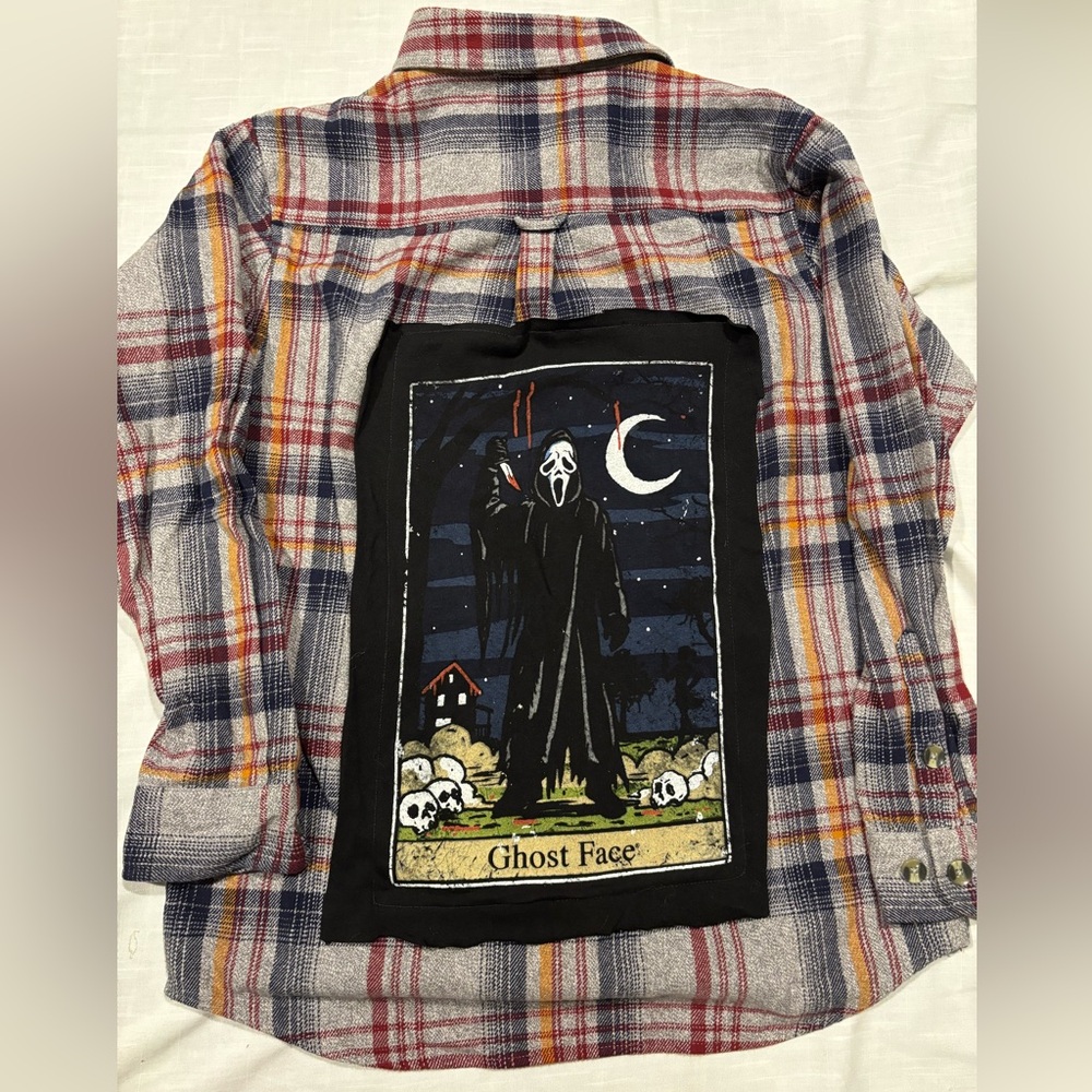 One of a kind ghost face flannel